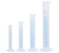 4 pezzi di cilindro graduato, provette di plastica trasparenti con cilindro graduato da 100, 50, 25, 10 ml per esperimenti di laboratorio e scientifici in plastica grad