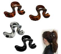 4 pezzi di clip per capelli a ponytail leopard, stile francese, supporto per alta ponytail, colore marrone scuro, stampa leopard leggera, clip per capelli con lunghezza media, adatta per