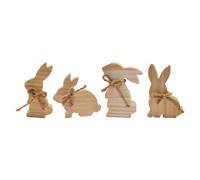4 pezzi di coniglietto pasquale in legno, decorazioni pasquali per la casa o