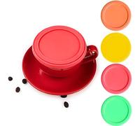 4 Pezzi di Coperchi Elasticizzati in Silicone, Coperture Ermetiche in Silicone, Copertura in Silicone di Grado Aalimentare per Tazza, Copertura in Silicone per Yogurt, Coperchi Antipolvere