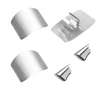 4 pezzi di copertura protettiva per le dita in acciaio inox accessori di sicurezza per tagliare frutta e verdura, proteggere le dita (2 stili)