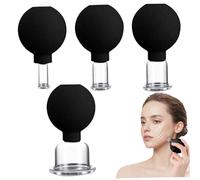 4 pezzi di coppa del viso set per coppetta per coppetta per viso a 4 dimensioni di tazze di aspirazione del terapia di silicone in vetro set per i muscoli doloranti del massaggiatore del co