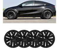 4 pezzi di coprimozzi lucidi neri per Tesla Model Y 19 pollici 2020-2023