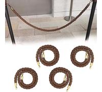 4 pezzi di corda di controllo della folla marrone - corda di barriera in nylon intrecciato da 3-10 piedi con fermagli dorati for la gestione degli eventi(275cm)