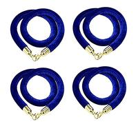 4 pezzi di corde velluto blu, barriera corda controllo della folla con fermagli dorati, sostegno/corda sospensione, VIP for hotel, cinema, sale cinematografiche(1m/3.3ft)