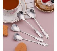 4 pezzi di cucchiaini da caffè in acciaio inox a forma di cuore con manico corto, cucchiaini per mescolare le tazze, regalo di Natale Tagli Unica,1 pezzoAcciaio inossidabile