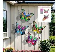 4 pezzi di decorazioni da parete in metallo a forma di farfalla, regalo perfetto per famiglia e amici, farfalle metalliche decorative da appendere per giardino, patio, soggiorno, balcone 1 farfalla,4 
