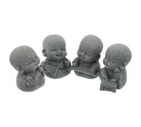 4 pezzi di decorazioni zen per la casa: statua in miniatura del Buddha -