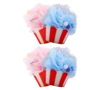 4 pezzi di doccia gelati loofah divertimento e morbido cartone animato da bagno