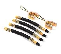 4 pezzi di estensione della valvola del pneumatico in gomma, adattatore di transito per camion con ruote flessibili 140 mm + morsetti