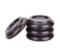 4 pezzi di faggio in legno rotondo cuscinetti per pianoforti rotondi set, tazze di zone per pianoforte verticali, protezioni per il pavimento delle gambe per pavimento in legno (Marrone)