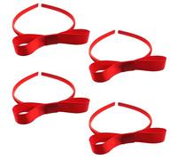 4 Pezzi di Fasce per Capelli con Fiocco Rosso, Cerchietto con Fiocco, Fasce per Capelli Retrò per Ragazze, Fasce con Nastro, Accessori per capelli, Fascia con Fiocco, Copricapo per Donne