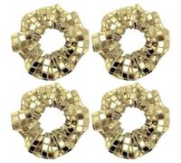 4 Pezzi Di Fasce Per Capelli Con Paillettes Dorate, Fasce Per Capelli Elastiche Lucide, Accessori Per La Corda Della Testa Alla Moda, Adatti Per Legare Code Di Cavallo Alte E Teste A Sfera.