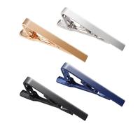 4 Pezzi Di Fermacravatte Da Uomo, Fermacravatte Per Camicia, Accessori Per Cravatte Semplici, Adatti Per L'Uso Quotidiano In Ufficio E Occasioni Formali (4 Colori).