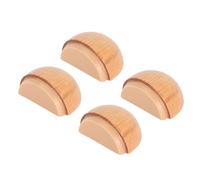 4 pezzi di fermaporta in legno, paraurti per porte in legno con base in silicone ammortizzante, fermaporta silenzioso senza foratura per camera da letto e bagno su pavimenti piani