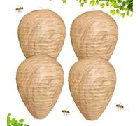 4 pezzi di Finti nidi di Vespe,Calabroni nido Finto,Esca Finta per nido Vespe,Deterrente Calabroni nido Finto,Per la Casa e il Giardino Esterno.