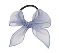 4 pezzi di fiocchi in tulle, piccoli elastici per capelli elastici, per coda di cavallo, con fiocco, in gomma per scrunchie, mini elastici per capelli sottili, trecce dreads, blu viola