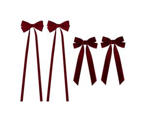 4 Pezzi Di Forcine Per Fiocchi Per Bambini, Forcine Per Streamer In Velluto, Accessori Per Capelli Semplici E Versatili, Accessori Decorativi In Stile Principessa.