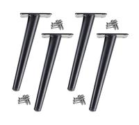 4 pezzi di gambe for divano a cono obliquo moderne dorate for(Black,12cm)