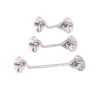 4 pezzi di gancio e occhiello for la privacy in acciaio inossidabile pesante con viti, nero argento, serratura facile for porta del fienile per Capannone(201 sliver-4 inch)