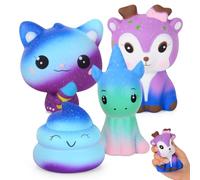 4 Pezzi di Giocattoli Morbidi a Forma di Cielo Stellato Adorabili Giocattoli Sensoriali Morbidi Kawaii per Alleviare lo Stress L'ansia, L'autismo per Bambini e Adulti, Regali di Compleanno per Natale