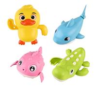 4 pezzi di giocattoli per il bagnetto,giochi vasca da bagno bambini,Baby Bathing Bath Vasca da Bagno Pool Toy,Wind Up Giocattolo Che Giocattolo galleggiante da bagno per bambine di 0 1 2 3 4 Toddlers