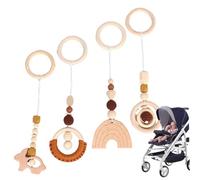4 pezzi di giocattoli sospesi per la palestra del bambino, giocattoli sospesi in legno per bambini, giocattolo per bambini da appendere alla culla, giocattolo in legno con sonaglio, ciondolo sosp