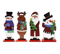 4 pezzi di legno Babbo Natale Snowman ornamenti per l'arredamento