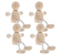 4 pezzi di legno non verniciato per bambini bambole per le bambole per le