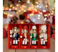 4 pezzi di legno Schiaccianoci di Natale Soldato portatile per esposizione