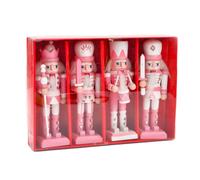 4 Pezzi di Legno Schiaccianoci Figurine Burattino Ciondolo Bomboniere Desktop