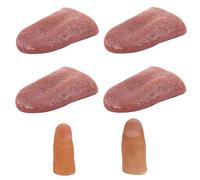 4 pezzi di lingue finte, 2 pezzi di dita finte, scherzi, lingue artificiali, oggetti scenici, giocattoli divertenti