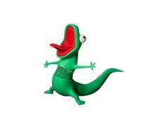 4 pezzi di lucertola lungo la strada per Decorativo | Divertente statuetta di geco verde con corpo flessibile a molla, decorativa for casa e ufficio