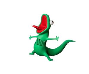 4 pezzi di lucertola lungo la strada per Decorativo | Divertente statuetta di geco verde con corpo flessibile a molla, decorativa for casa e ufficio