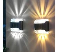 4 pezzi di luci a parete solari a LED - controllo intelligente della luce impermeabile per esterni, accensione e spegnimento automatico dal tramonto all'alba, risparmio energetico, impermeabile, illum