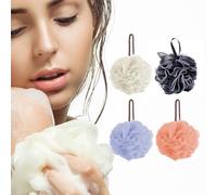 4 pezzi di luffa a rete, Sfera a rete per doccia, spugna da doccia esfoliante per il corpo maschile e femminile, bagno morbido, pulizia e lenitivo della pelle, luffa da bagno(50g)