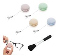 4 pezzi di Macaroni Color Screen Wipe, Mobile Phone, Eyeglasses, Camera Lens Wipe and 1 Pezzo of Cleaning Brush, Succulents Dust Brush, Mobile Phone Accessories