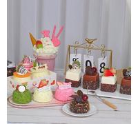 4 pezzi di modelli di torta al cioccolato artificiale, decorazione per la casa, oggetto di scena per esposizione di cibo, dolce simulato, centrotavola per matrimoni, calamita per frigorifero Torta di 