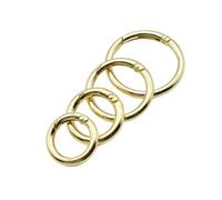 4 pezzi di moschettone rotondo con anello a O - Portachiavi apribile for catene for cani, bagagli e progetti di lavorazione della pelle(Gold,25mm)