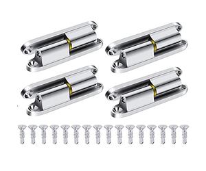4 pezzi di nastro di rintracciamento per porta della stanza, cerniere per porta con sistema a scorrimento che non richiede manutenzione, per porte interne, da avvitare, 16 viti in acciaio inox