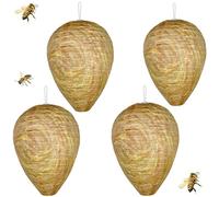 4 Pezzi di Nido di Vespe Artificiali, Finto Nido di Vespe, nido Calabroni | Sono Usati per Appendere All'Aperto, Case e Giardini per Difendersi Dalle vespe
