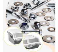 4 pezzi di organizer per viti con coperchi per scatole di viti, dadi e