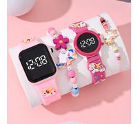 4 pezzi di orologi alla moda e versatili per bambine, dal prezzo accessibile, ideali per il ritorno a scuola. Questi orologi presentano motivi a unicorno cartoni animati, sono dotati di lancette digit