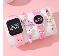 4 pezzi di orologi alla moda e versatili per bambini, progettati per le ragazze, a prezzo accessibile, ideali per la stagione del ritorno a scuola. Questi orologi presentano motivi a unicorno cartoni 