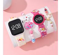 4 pezzi di orologi alla moda e versatili per bambini, progettati per le ragazze, a prezzo accessibile, ideali per la stagione del ritorno a scuola. Questi orologi presentano motivi a unicorno cartoni 