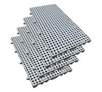 4 pezzi di pallet in plastica di ventilazione, tappetino per pallet traspirante, tappetino per pallet leggero per stoccaggio interno ed esterno, per magazzini di stoccaggio seminterrati, grigio, 60x30