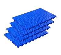 4 Pezzi di Pallet in plastica per Ventilazione, Tappetino per Pallet Traspirante, Tappetino per Pallet Leggero per Interni ed Esterni, per Magazzini di stoccaggio in Cantina, Blu, 60x30x3 cm