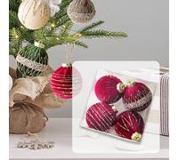 4 pezzi di palline di Natale in velluto, decorazioni leggere per l'albero di