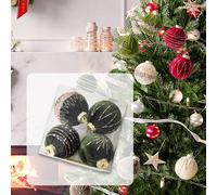 4 pezzi di palline di Natale in velluto, decorazioni leggere per l'albero di