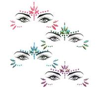 4 Pezzi Di Patch Per Il Viso Di Strass, Patch Per Il Viso Lucido, Ornamenti Per Il Trucco Del Viso, Forniture Per Le Veste, Accessori Per Abbigliamento.